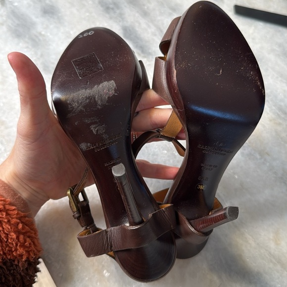 Vintage Ralph Lauren Purple Label Leather T-Strap‎ Heel - 38.5 - Picture 6 of 7